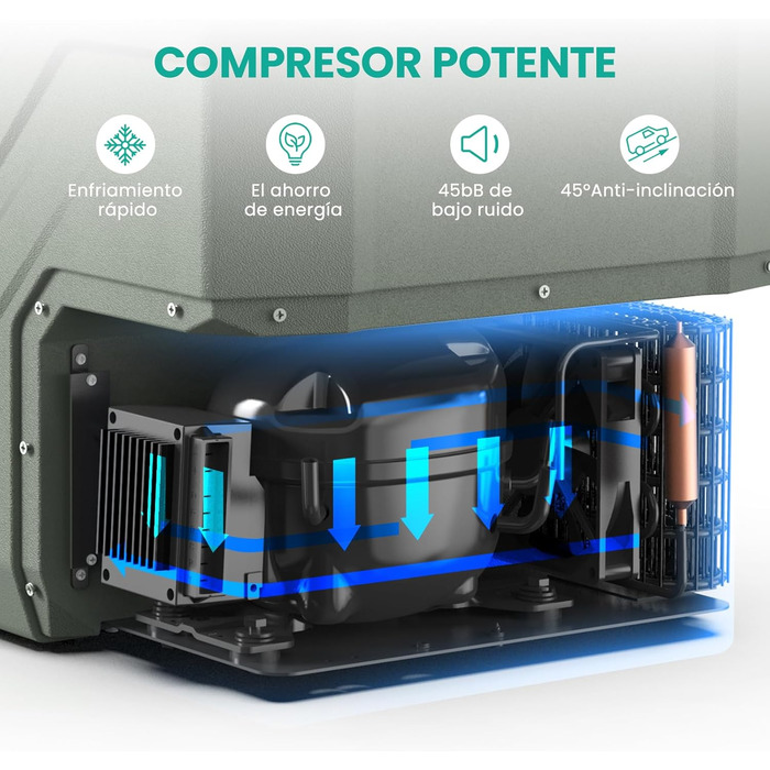Портативний електричний холодильник, 23 л, автомобільний холодильник 12 В / 24 В постійного струму 100 240 Вольт змінного струму з