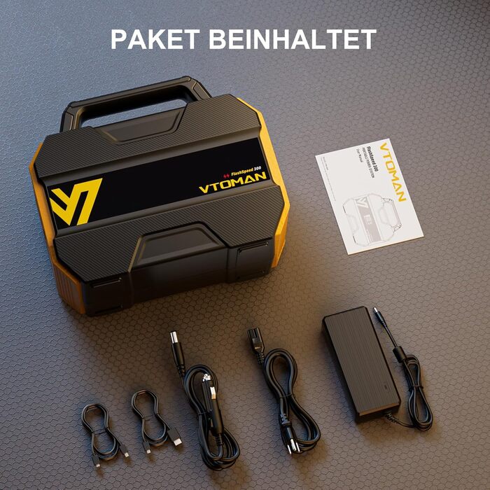 Портативна електростанція VTOMAN FlashSpeed 300, сонячний генератор потужністю 300 Вт - 230 Втгод з акумулятором LiFePO4, вихід 100 Вт USB-C/230 В змінного струму, мобільна станція зберігання енергії для дому, кемпінгу, автофургона, риболовлі