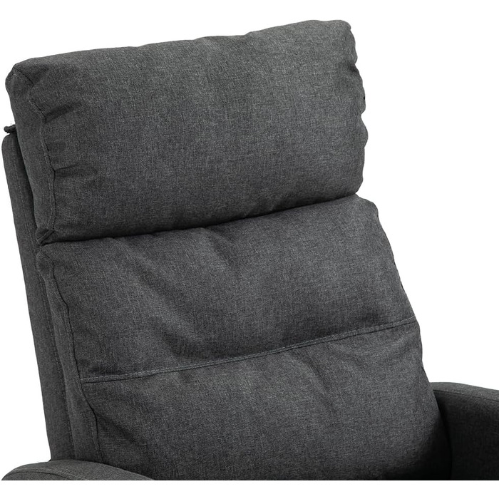 Крісло-реклайнер Mingone з функцією відкидання, сучасне тонке крісло-гойдалку з функцією відкидання на 155, витримує вагу до 150 кг, виготовлене з лляної тканини, темно-сірий колір