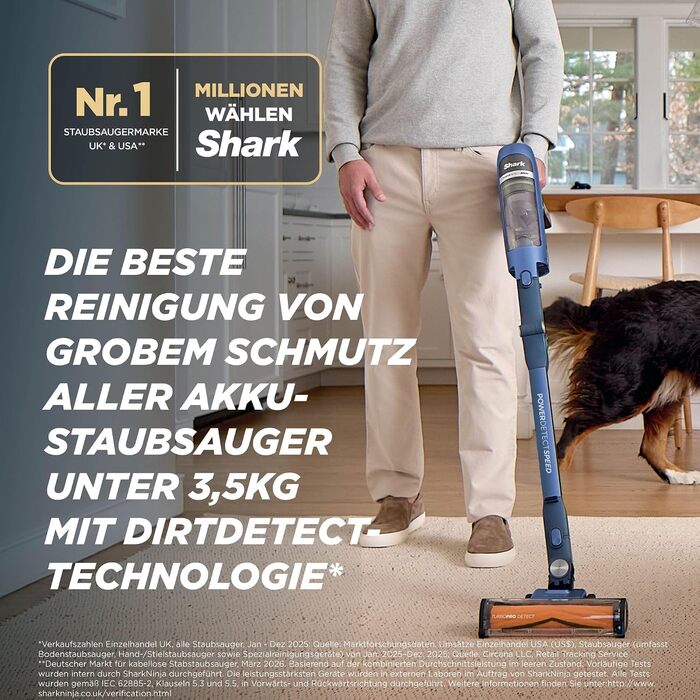 Акумуляторний пилосос Shark Detect Speed Clean & Empty Pet Pro, шалфейно-сірий (для власників тварин автоспущення сміття)