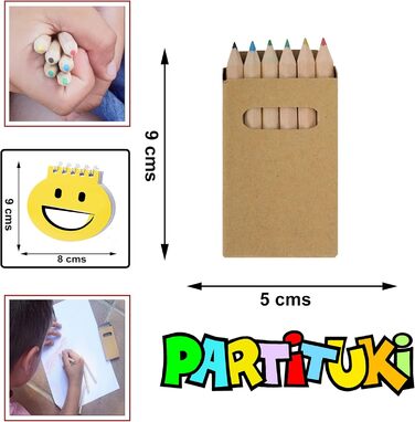 Коробок по 6 міні-кольорових олівців. Не токсичний. У комплекті лише 1 зошит. Гладкі коробки, щоб ви могли персоналізувати їх на свій смак, 75
