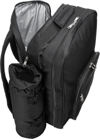 Рюкзак для пікніка BRUBAKER для 4 осіб, чорний, 30 39 x 21 см - вкл. відділення-холодильник знімний ізольований тримач для пляшок, чорний - 4 особи