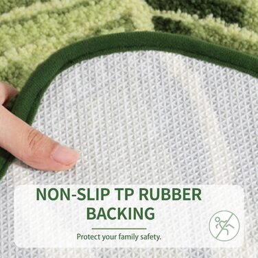 Зелений килимок для ванни, килимок для душу, килимок для ванної кімнати з листям монстери, килимок для підлоги у формі тропічної рослини, нековзний килимок для туалету, що миється, килимок для туалету 50 x 80 см