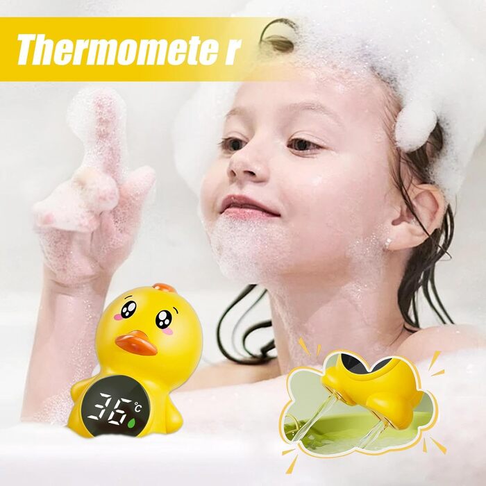 Термометр для ванни для дитини, плаваючий термометр для дитини, з датчиком температури води, точний дисплей температури, плаваючий