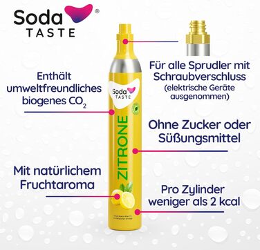 Економ пакет Mysoda Ruby - алюмінієвий виробник газованої води з пластиковою пляшкою об'ємом 1 л і 0,5 л без бісфенолу А, циліндр CO2 Classic циліндр CO2 Lemon (білий)