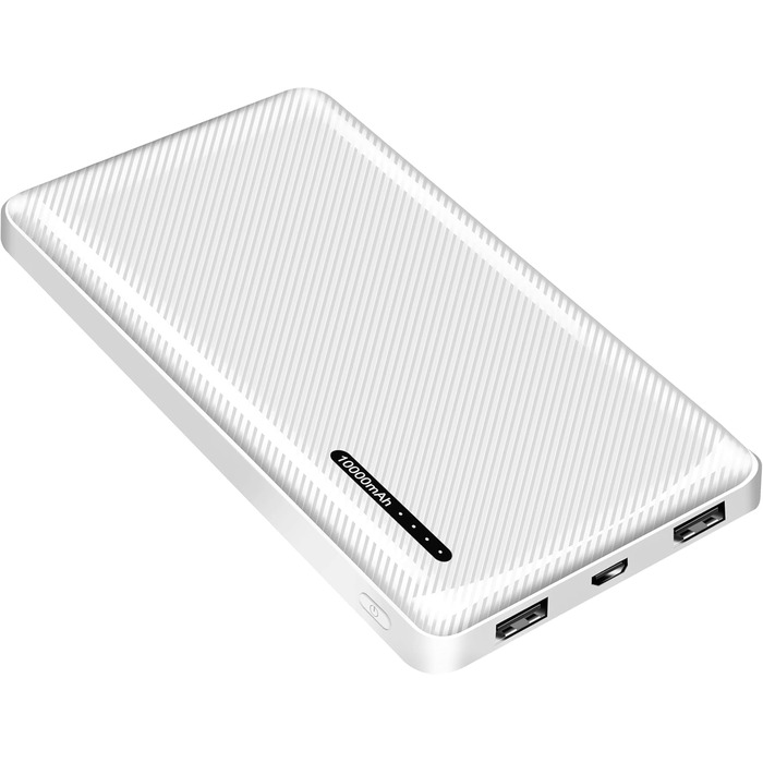 Для пристроїв) з функцією швидкої зарядки, USB-C Micro-USB (зарядка power bank), білий, 0328W - Powerbank 10000 mAh, 2 шт.