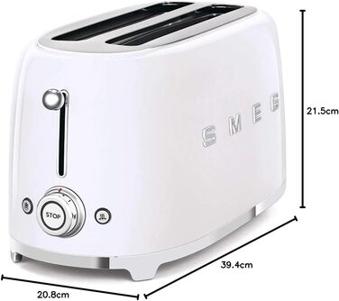 Тостер Smeg TSF02WHEU білий, металевий