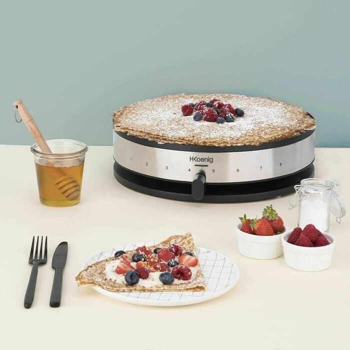 Прилад для крепу H.Koenig KREP29, 33 см, антипригарне покриття, 1300 Вт, чорний одинарний