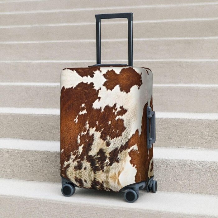 Чохол для валізи з принтом з червоної та білої яловичої шкіри BAFAFA, еластичний захист від подряпин та пилу, чорний, розмір 80