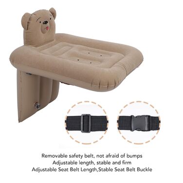 Надувне автоліжечко зі знімним ременем безпеки, просторе та грайливе оформлення, з подвійним незалежним надуванням, для дитячих автомобільних подорожей