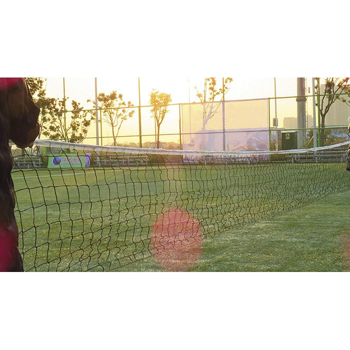 Волейбольна сітка 9,5 × 1 м – портативна стандартна сітка зі сталевим канатом, складна, офіційний розмір для критої/відкритої гри, саду, пляжу чи спорту