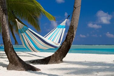 Класичний одномісний гамак з бавовни Single Aqua Blue