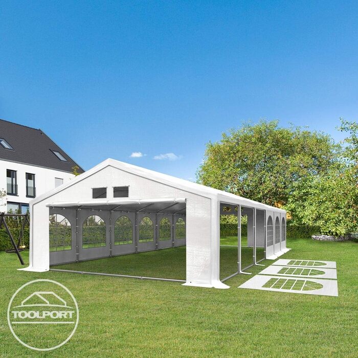 Намет для вечірок, шатер, 6x12 м, білого кольору, професійний брезент PE 550 N, водонепроникний, захист від ультрафіолету з каркасом на землі, садовий намет