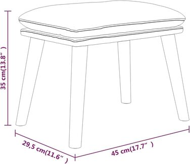 Тканинна підставка для ніг, темно-коричневий, 45 x 29.5 x 35 см, 341433