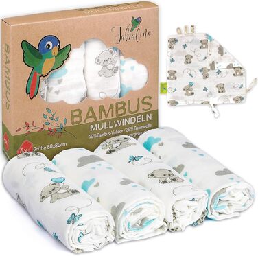 М'які м'які бамбукові муслінові серветки для відрижки підгузків, 4 муслінові серветки 80x80см 1 серветка для обіймів, тканинні під