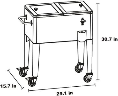 Зелений кулер на роликах, 98401 60 QT Sprite