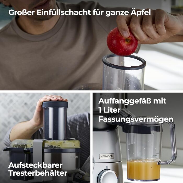 Професійна соковижималка Kenwood AT641 для кухонного комбайна Cook Chef KM 070, нержавіюча сталь, 20 х 27 х 31 см