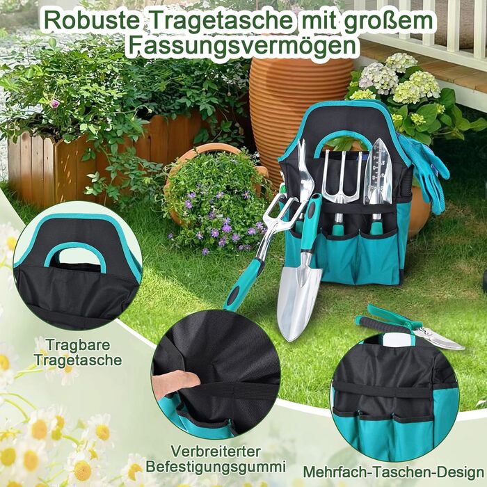 Набір садових інструментів Gartenwerkzeug, 22 предмети комплект для догляду за садом з органайзером-сумкою, ідеальний подарунок для садівників та садівниць