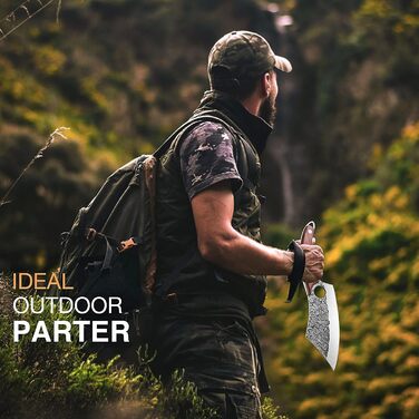 Ніж для обвалювання Ніж для рубки Кухонний ніж у шкіряних піхвах Ніж ручної ковки Дамаський професійний ніж Вікінгський ніж Японсь