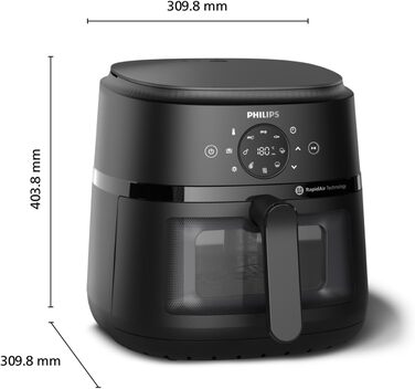 Аерофритюрниця Philips Airfryer серії 2000, чорна, 6.2 л, одна чаша, Gen 2