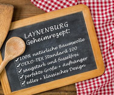 Набір з 10 чайних рушників у клітинку преміум-класу - 100 бавовна - 45x65 см та вішалка - Oeko TEX Standard 100 - Кухонні рушники
