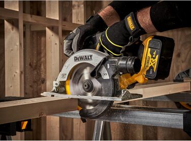 Акумуляторна циркулярна пила Dewalt 18V XR DCS565N (безщітковий двигун, з вбудованим світлодіодом і вентилятором, сумісна з AirLoc