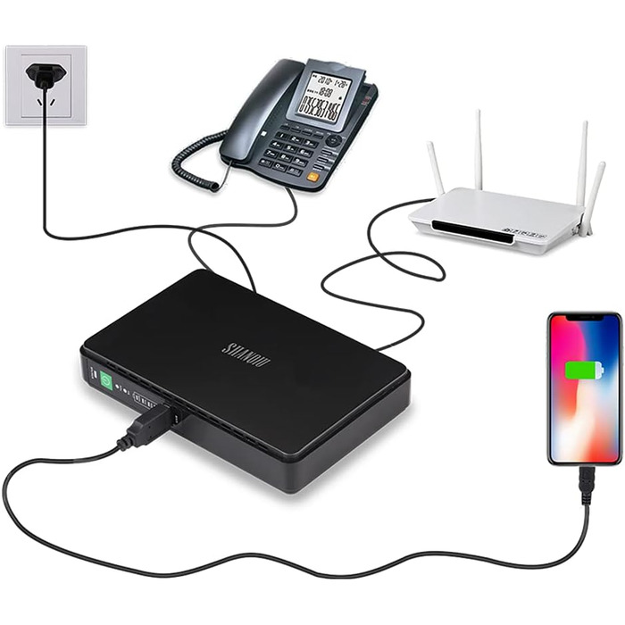 Міні ДБЖ з гігабітним POE для роутера, модему, камери спостереження, вхід змінного струму вихід 5В USB 9В/12В DC 24В/48В POE (1000