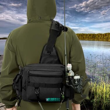 СУМКА ДЛЯ РИБАЛКИ ЧОРНА ВОДОСТІЙКА Рюкзак для риболовлі Сумка Сумка для риболовних приналежностей для рибалок для спінінгової риболовлі