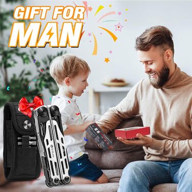 Подарунок для чоловіків, мультитули BIBURY, складні плоскогубці Outdoor Multi Tool з покращеними ножицями та викруткою, мультитули
