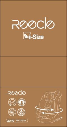 Дитяче автокрісло Reecle 360 Swivel i-Size з кріпленням ISOFIX 40-150 см (0-36 кг) Reboarder, від народження до 12 років, ECE R129