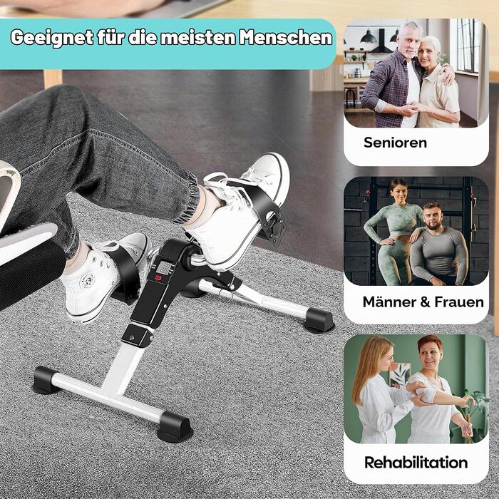 Міні-тренажер Techfit Pedal-Ausbilder для дому та офісу, компактний симулятор ходьби для рук і ніг, для реабілітації та легких тренувань, білий PED2