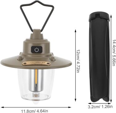 Портативний світлодіодний кемпінговий ліхтар із шипом для землі, акумуляторний, ударостійкий, у вінтажному стилі, теплий білий колір, білий ліхтар для намету на вулиці для надзвичайних ситуацій та риболовлі