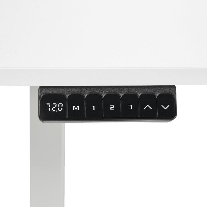 Стіл FlexxPro з регульованою висотою 3 розміри та 2 кольори Безперервна робоча поверхня Включно зі світлодіодною панеллю керування та системою керування кабелями Електричне регулювання та ергономічний 100x60 см, білий