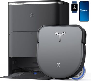 Вакуумний робот ECOVACS DEEBOT X5 Omni з функцією миття підлоги, сила всмоктування 12 800 Па, технологія ZeroTangle, миття країв T