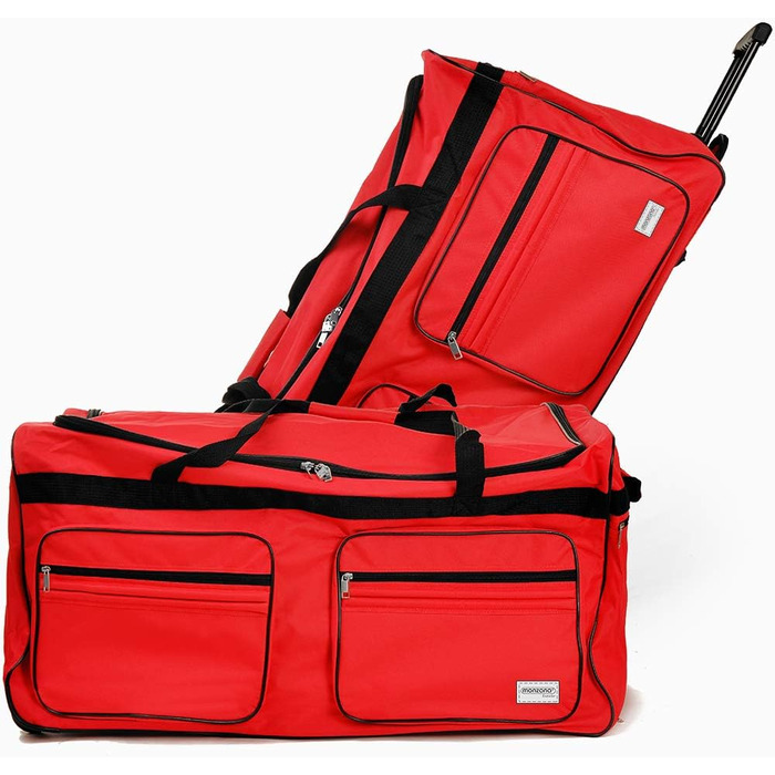 Дорожня сумка DEUBA з функцією візка Колеса на підшипниках Телескопічна ручка Замикається -Вибір кольору та розміру Спортивна сумка-візок, багажна сумка, червона, 160 л 85 x 43 x 44 см (ДхШхВ) Червона 160 л 85 x 43 x 44 см (ДхШхВ)