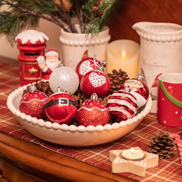 Різдвяні кульки 16 шт червоно-білі Valery Madelyn