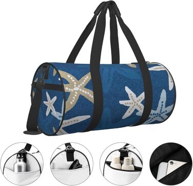 Універсальна спортивна сумка-мішок для подорожей, синій фон, підходить для чоловіків та жінок