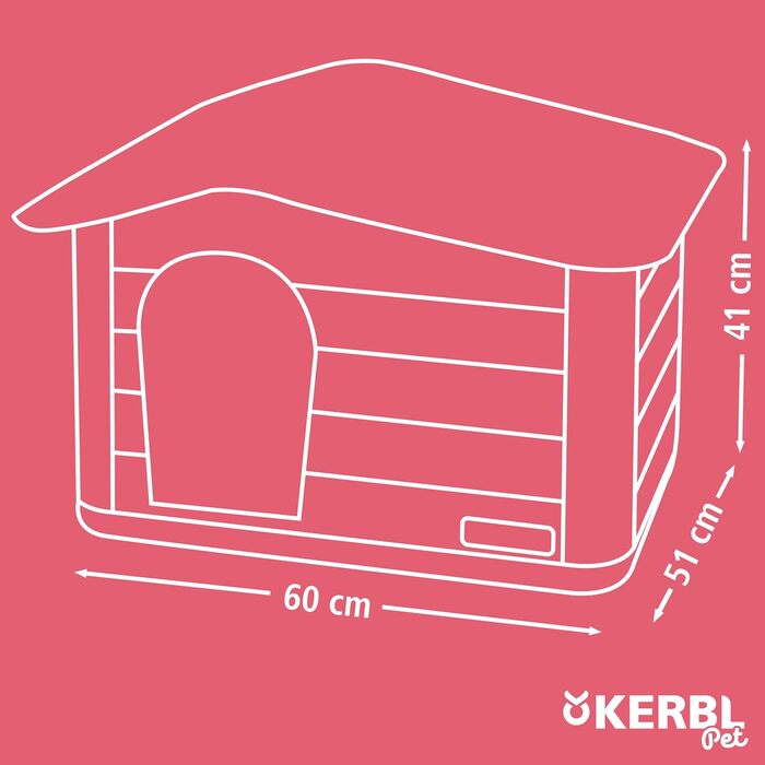 Котяча будка Kerbl Paola Eco (Котяча будка, стійка до ультрафіолету та погодних умов, для приміщень та вулиці, будиночок для домашніх тварин, 60 x 51 x 41 см, сіро-зелений/коричневий) 81341