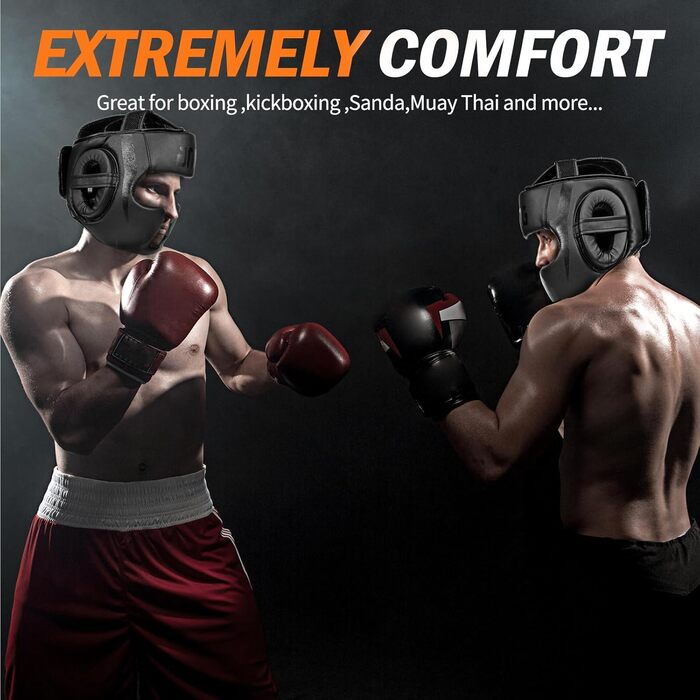 Шолом FIVING для боксу, захист голови для бойових мистецтв, тренувань з ММА, кікбоксинг, шолом для муай-тай, греплінгу, кікбоксингу, розмір L, чорний