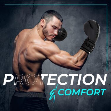 Боксерські рукавички EVO Fitness Чоловічі Жіночі ММА Муай Тай Бойові мистецтва Кікбоксинг Спаринг Тренування Бійцівські боксерські рукавички Бойові мистецтва Боксерські рукавички Пробивна груша Рожеві Обгортки для рук 16 унцій Чорні