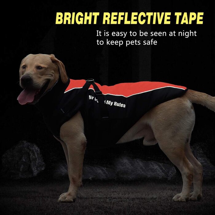 Тепла куртка для собак Idepet, світловідбиваючий сніговий костюм для домашніх тварин, спортивний на відкритому повітрі, водонепроникний одяг для собак, жилет для середніх собак з отвором для шлейки XL червоного кольору