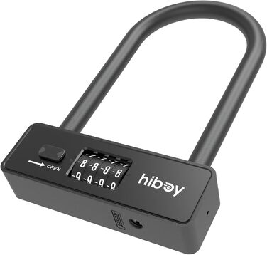 Замок велосипедний Hiboy комбінований, захист від крадіжки, з тримачем, сталевий замок з дужкою 10 мм, U-подібний замок для самокатів та велосипедів