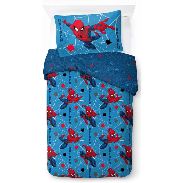 Комплект дитячої постільної білизни Jay Franco Marvel Spiderman Spidery Faces 100 бавовна односпальний розмір 135x200 см - підодія