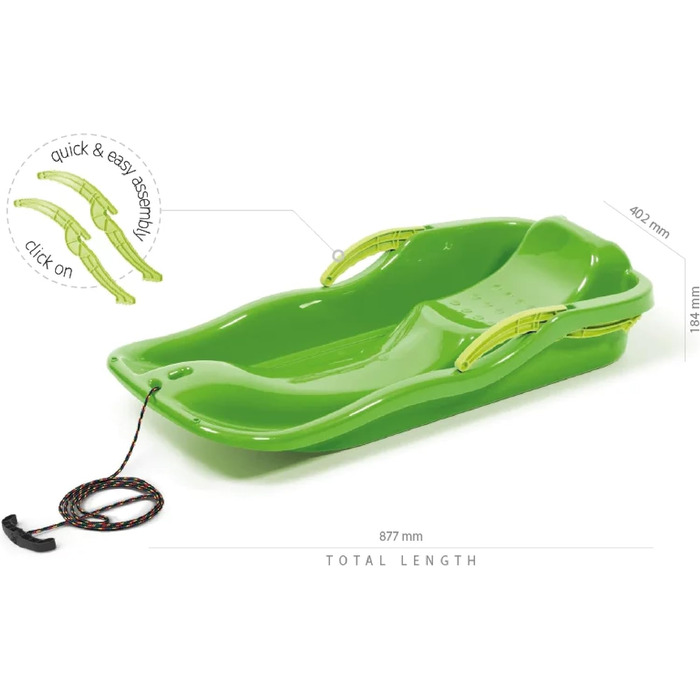 Санки Prosperplast Race Bob, кермові, з ручним гальмом, червоні