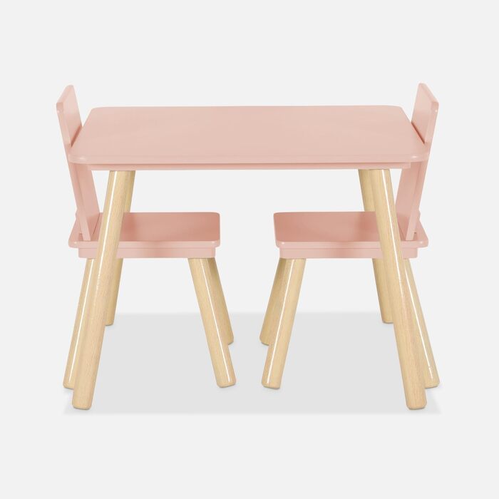 Квадратний дитячий стіл з 2 стільцями, соснові ніжки - Джудіт Роза