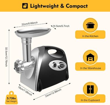 М'ясорубка електрична з нержавіючої сталі 2800 Вт Електрична м'ясорубка ковбаса машина з нержавіючої сталі ковбаса м'ясорубка м'яс