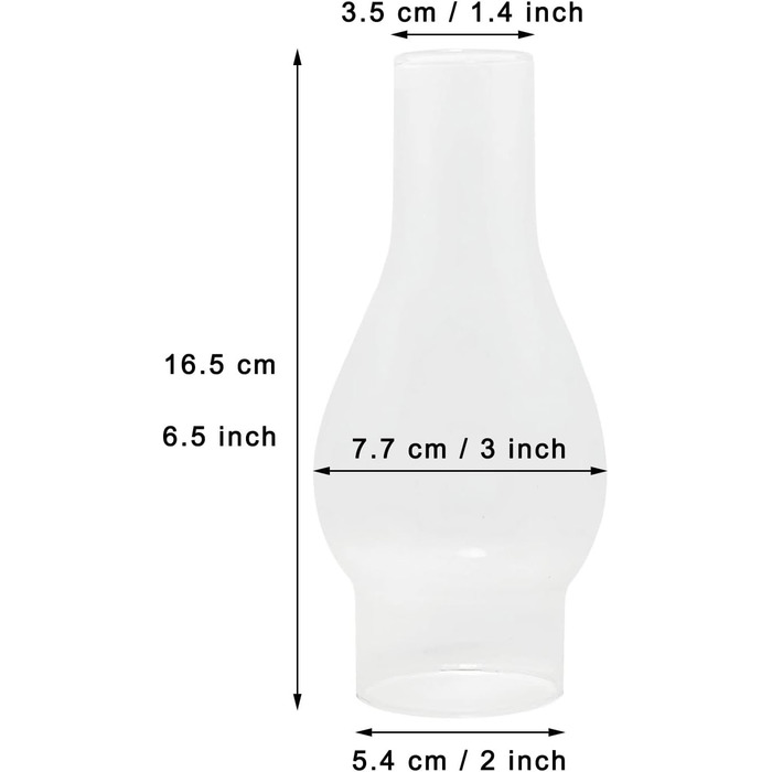 Абажур KOLIT з прозорого скла масляної лампи, скляний димохід з гасової лампи, вітрозахисний абажур штормового ліхтаря, змінні аксесуари (розмір маленький)