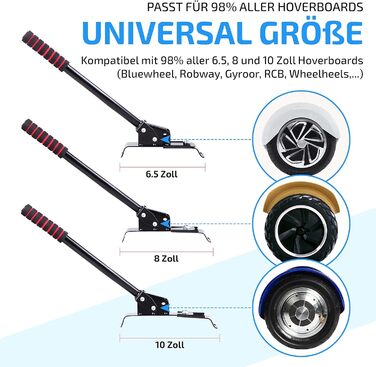 Оригінальне сидіння для ховерборда – сумісне з 98% усіх ховербордів 6,5–10 дюймів, якісний німецький бренд, ховеркарт чорного кольору для дітей