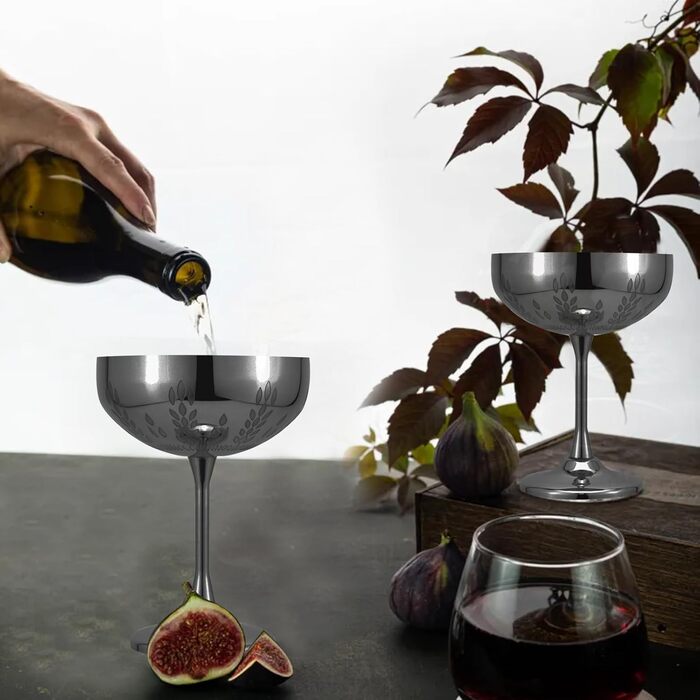 Пшеничний візерунок колосся з нержавіючої сталі чаша для шампанського 280 мл, чаші для шампанського з нержавіючої сталі, келихи дл