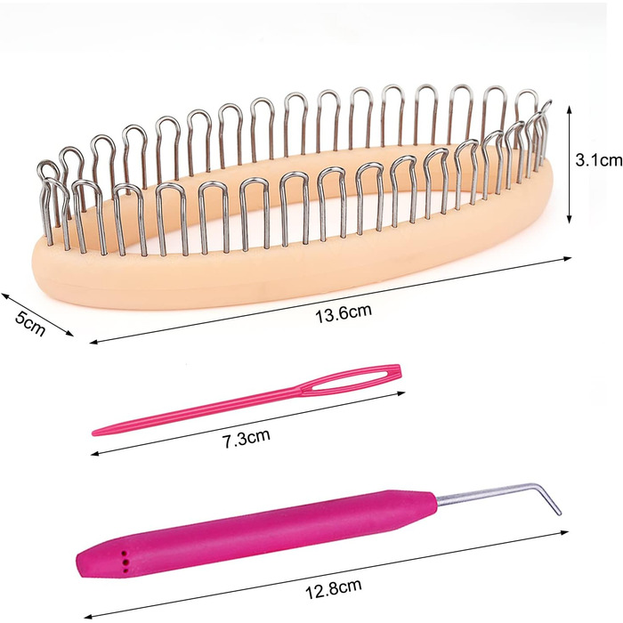 Маленький овальний набір для вязання шкарпеток Aeelike для початківців і любителів вязання, високоякісна машина для вязання шкарпеток із вязальним гачком і швейними голками, 13,6 5 3,1 см. Ідеальний набір для вязання для шкарпеток і рукавів
